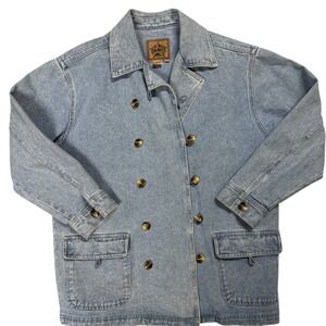Vtg 90's A.M.I Alexandre Mattiussi Vintage Light Denim Chore Jacket Field Sz L